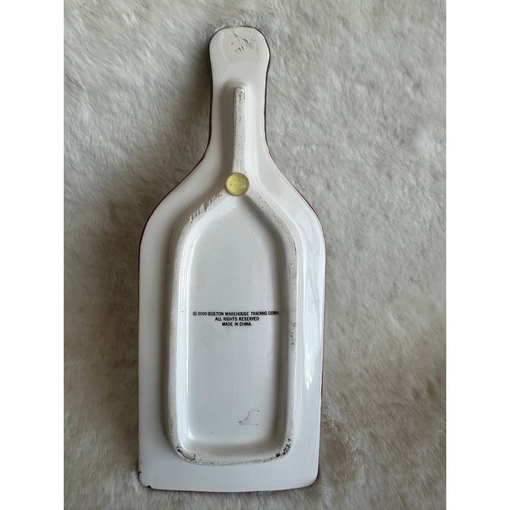 Boston Warehouse Spoon Rest Merlot Wine Bottle Ceramic Burgundy French Country - Picture 5 of 6